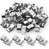 Clips de fixation pour câbles en acier inoxydable, clips métalliques pour câbles, clips doubles pour panneaux solaires, pinces pour remorques, pour câblage photovoltaïque, câbles de bateau