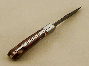 Back <b>lock</b> pocket <b>knife</b> customized handmade pocket <b>knife</b> Damascus steel razors sharp pocket <b>knife</b> with leather sheath - Product Image 4