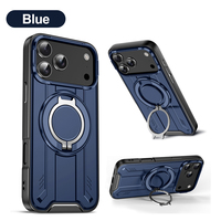 Étui de téléphone magnétique en TPU+PC de qualité militaire avec protection antichute, anneau magnétique intégré et protection complète de l'objectif de l'appareil photo pour la vente en gros