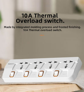 Prise universelle de haute qualité série BETA 10A avec interrupteur de surcharge LED, rallonge électrique, multiprise pour la maison et le bureau - Product Image 4