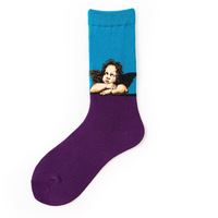 À la mode Art Renaissance peinture à l'huile hiver automne coton hommes femmes mode personnalisé hommes chaussettes
