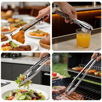 Pinces de service en acier inoxydable de 9/12/16 pouces pour salade, grillades, cuisine, camping, buffet, gadgets de cuisine, compatibles lave-vaisselle