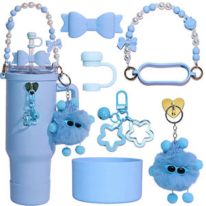 Lot de 8 accessoires roses pour gobelets : poignée, sangle, base en silicone, et accessoires pour gobelets <span class=keywords><strong>Stan</strong></span> 30oz/40oz - Product Image 5