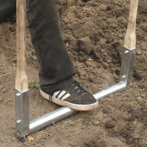 JH-Mech 5 Steel Tines 20 in Wide Garden <b>Tool</b> Handles Ergonomic U-Shaped <b>Hand</b> Tiller High Strength Steel Broadfork JH-BF- - Product Image 3