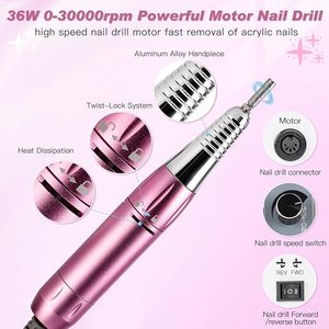 Collecteur de poussière pour ongles Biutee 5-en-1, perceuse 30000 tr/min et lampe UV LED - Product Image 2