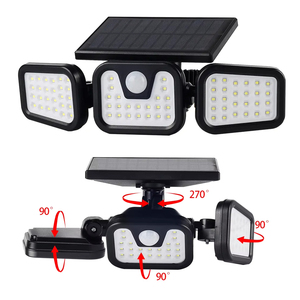 <span class=keywords><strong>Lampe</strong></span> <span class=keywords><strong>solaire</strong></span> extérieure à détecteur de mouvement 3 têtes 74 LED IP54 étanche 270° °   <span class=keywords><strong>Lampe</strong></span> murale à large angle 3 modes pour garage et jardin - Product Image 1