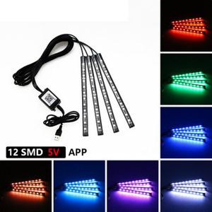 LED Lumière Ambiante SMD 5050 RVB Intérieur LED Lampe D'ambiance De Voiture A MENÉ La Bande Légère - Product Image 6