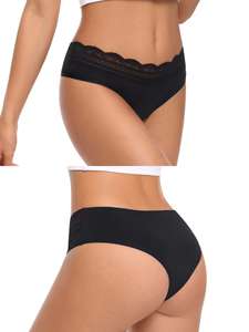 Braguitas Sanitarias Transpirables para el Periodo, Ropa Interior Transparente con Diseño Calado, a Prueba de Fugas, con Encaje, para Mujer - Product Image 2