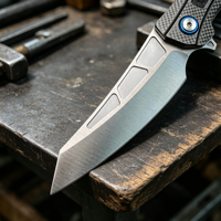 Couteau de poche haut de gamme pour l'extérieur, acier 8cr14mov, alliage d'aluminium + manche en fibre de carbone, outil EDC, couteau pliant pour logo personnalisé