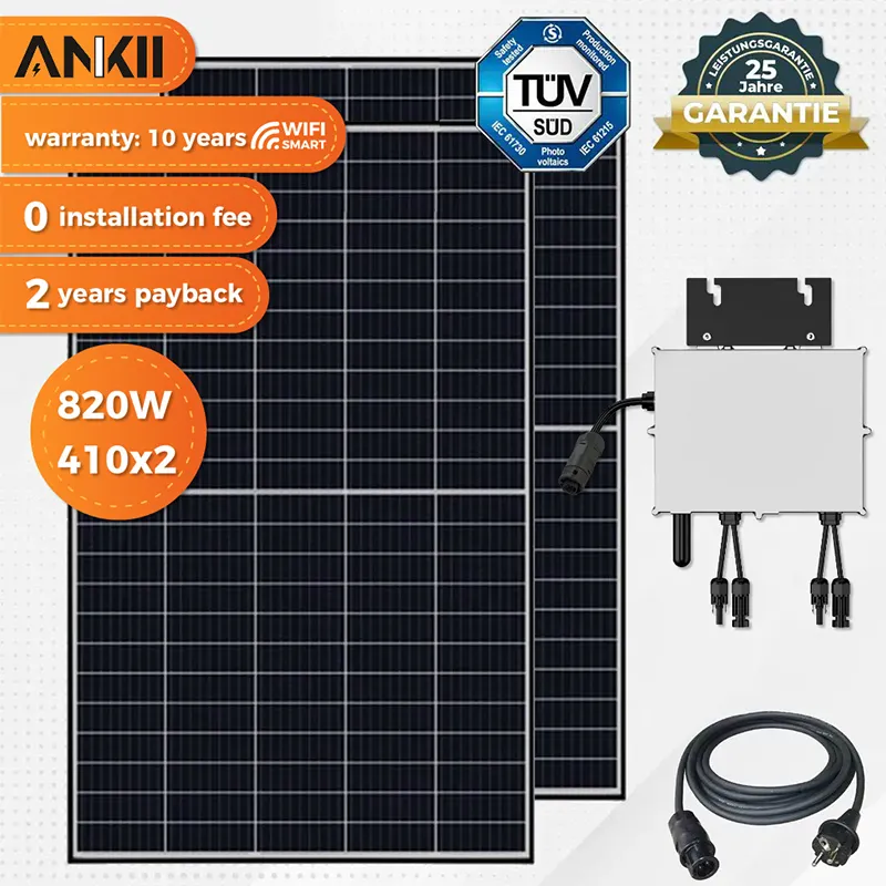 800w Balkon Solaranlage ienergy Solarmodule 820w Kit de Panels Solares Para Hogar 110/220 Hauss trom