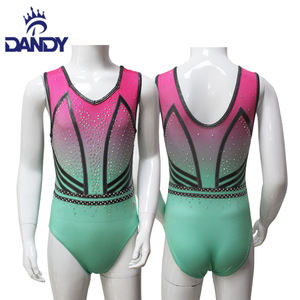 بدلة رقص من النسيج النسائي البسيط بأكمام طويلة للبيع بالجملة، بدلة ضيقة للبنات مرصعة بحجر الراين، بدلة ليثيوم الجمباز الإيقاعية - Product Image 4