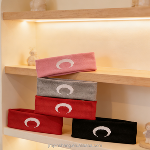 Bandeau en tricot respirant en coton anti-transpiration motif croissant <span class=keywords><strong>de</strong></span> lune, élastique et antidérapant pour la course, le yoga, le lavage du visage et le maquillage - Product Image 4