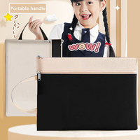 Sac de classement portable en tissu Oxford A4 avec fermeture éclair, personnalisable avec logo et motif imprimé, grande capacité pour étudiants et bureau