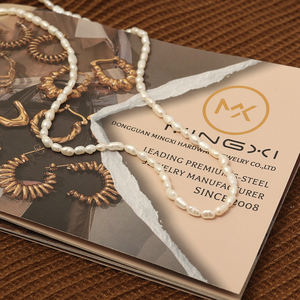 שרשרת פנינים של מים מתוקים טבעת פנינה שרשרת זהב pvd מצופה זהב אלגנטי אלגנטי שרשרת פנינים טהורים - Product Image 1