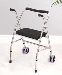 Ayudas para caminar para <span class=keywords><strong>ancianos</strong></span> de acero inoxidable plegable con <span class=keywords><strong>ruedas</strong></span> y asiento antideslizante Rollator - Product Image 5