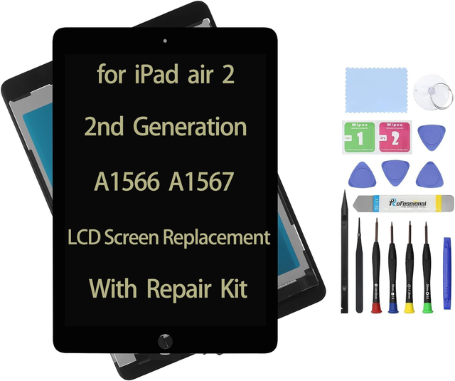 9.7" LCD Screen Replacement for iPad air 2 2nd Generation A1566 A1567 Display LCD Assembly and Glass Touch