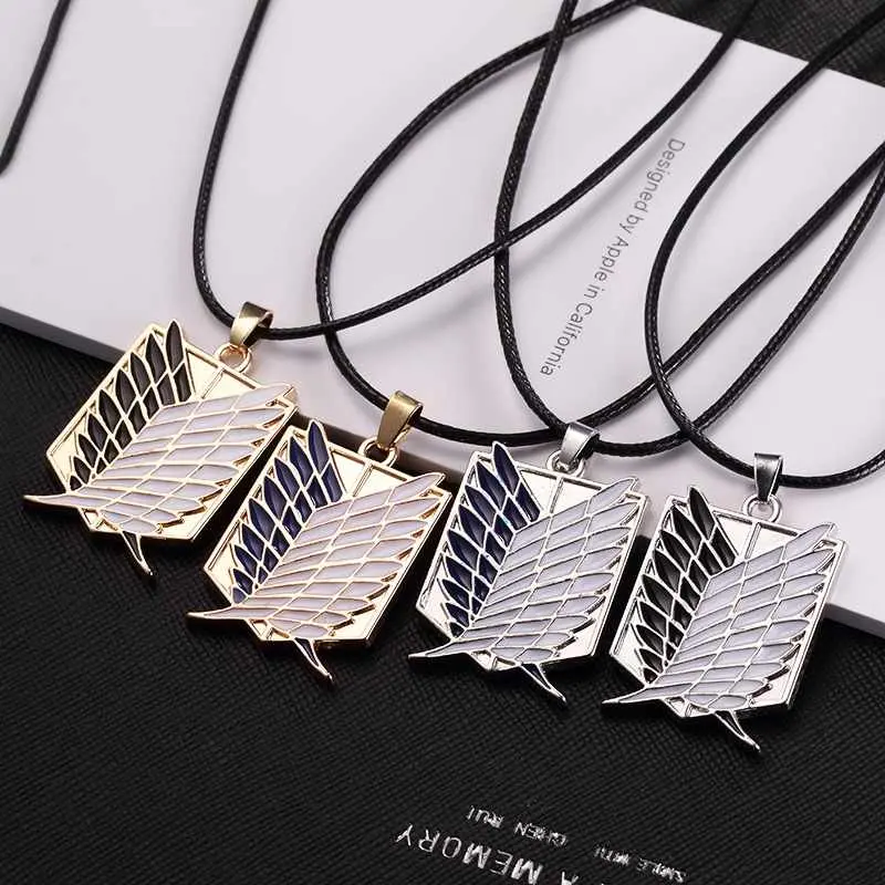 Attack On Titan Investigation Corps Logo Necklace Wings Of Freedom Pendant Anime Jewelry
