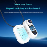 Kamera Aksi 2K Thumb Camera yang Dapat Dipasang di Dada dengan Layar 1.3+0.8" HD, Perekam Portabel dengan Stabilisasi Gambar, Kamera Sport Mini