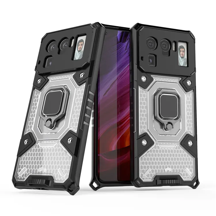 Hybrid Magnetic Kickstand Phone Case For Xiaomi Mi 11 Ultra Car Mount Transparent Hard Case