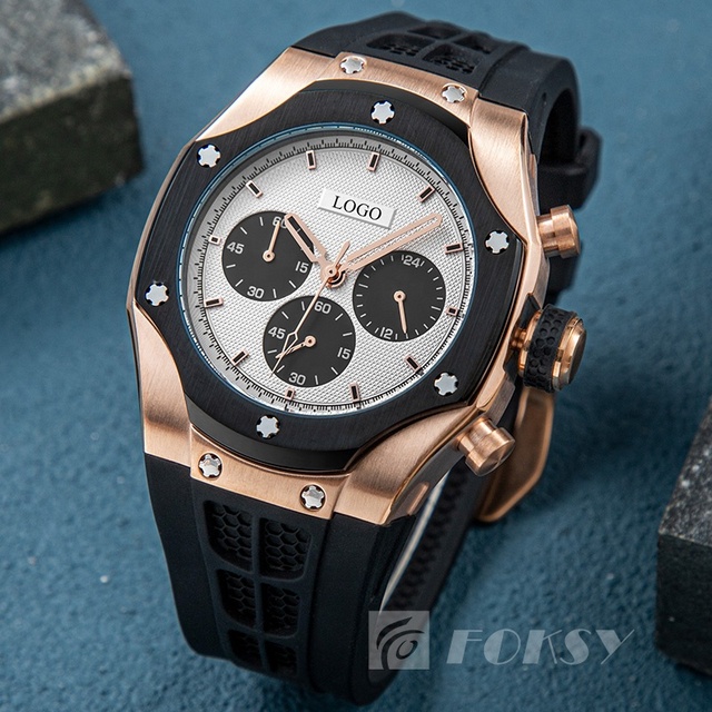 Custom Men's Luxury Sport Watches Stainless Steel Case Japanese Quartz Chronograph Logo 40mm Dial Fashionable Mens Wrist Watch