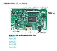 RTD2660H-T50 50PIN TTL 1920x1200 (máx.) Placa controladora de panel LCD, fuente de alimentación USB, compatible con HDMI, sin necesidad de programación
