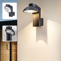Lampe murale extérieure en aluminium rotative à 270°, abat-jour de style parasol, éclairage réglable, étanche, pour cour et devanture de magasin