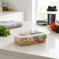 Contenants de préparation de repas Kingstar 16 oz en PP transparent avec couvercles à fermeture à pression, empilables pour la préparation de repas en vrac hebdomadaire
