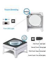 Loupe à main avec 3 lumières LED pour la lecture mains libres, la faible vision et les personnes âgées, loupe de table