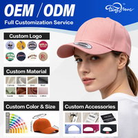 Casquette de baseball six panneaux couleur unie personnalisable OEM ODM, supporte la broderie et le logo brodé 3D sur mesure