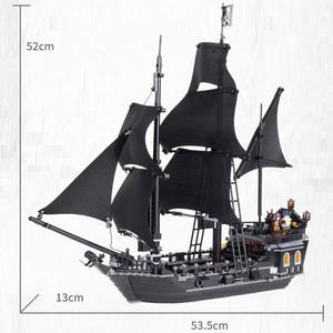 Modelo de Barco Pirata <span class=keywords><strong>del</strong></span> <span class=keywords><strong>Caribe</strong></span> <span class=keywords><strong>Perla</strong></span> <span class=keywords><strong>Negra</strong></span>, Juguete de Ensamblaje, Bloques de Construcción de Veleros, Regalo para Niños - Product Image 4