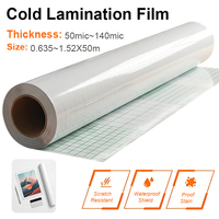 Rouleau de film de plastification à froid translucide brillant et souple en PVC, adhésif permanent, anti-rayures, imperméable, pour cadeaux et artisanat