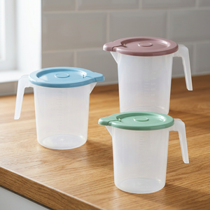 Carafe ovale graduée avec double couvercle (plastique 1262, capacité 1L, modèle 4002492) - Product Image 3