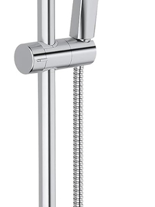 Juego de ducha de acero inoxidable cromado, ducha de mano de 3 modos con riel de ducha ajustable y control de flujo, accesorio de baño para el hogar - Product Image 1