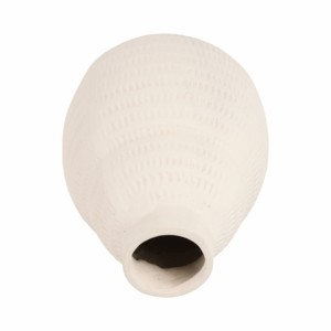 Vaso Moderno Ecomix Rotondo in Ceramica Bianca per Soggiorno, Decorazione Casa, Camera da Letto - Product Image 5