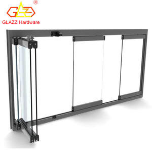 カスタマイズされたシングルフレームレスガラスアルミニウム折りたたみ窓アコーディオン水平バイ折りたたみ窓 - Product Image 5