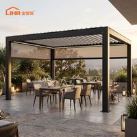 Pergola motorisée en aluminium à lames orientables, imperméable, pare-soleil automatique pour jardin, villa, usage commercial