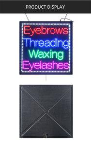 Hot Sale Led Open Store <strong>Eyebrows</strong> <strong>Threading</strong> Waxing Eyelashes Sign for Beauty Salon Shop 24*24 Inch Signage - Product Image 4