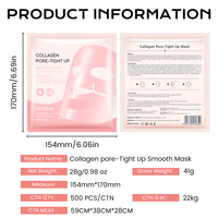 Masque facial en feuille MOOYAM au collagène pour resserrer les pores, lissant, raffermissant et hydratant 28g. Après absorption, le masque devient transparent.