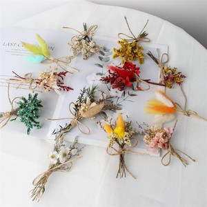 Bouquet de fleurs séchées naturelles SPR, herbe de la pampa, queues de lapin, roses - Décoration de fête à domicile écologique DIY pour Thanksgiving, long - Product Image 2