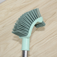 Brosse de toilette carrée en silicone tête de brosse épaisse poignée en acier inoxydable brosse de nettoyage de toilette pour l'élimination de la saleté