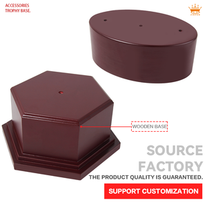 Precio al por mayor, buen precio, <span class=keywords><strong>Base</strong></span> de trofeo, <span class=keywords><strong>Base</strong></span> roja <span class=keywords><strong>Hexagonal</strong></span>, <span class=keywords><strong>Base</strong></span> de trofeo de madera, accesorio para accesorios de trofeo de competición - Product Image 3