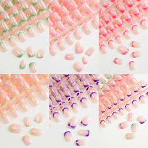 120 pièces coloré français <span class=keywords><strong>faux</strong></span> ongles court carré <span class=keywords><strong>faux</strong></span> ongles presse sur la conception portable Simple ongles artificiels conseils Extension - Product Image 5