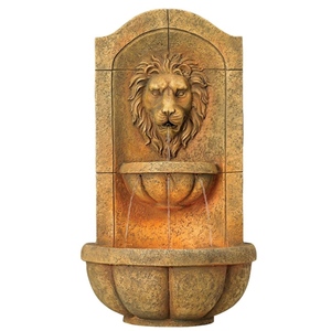Electric <strong>Powered</strong> Weather Resistant Portable Outdoor Fiberglass Resin Lion Head Wall <strong>Water</strong> <strong>Fountain</strong> - Product Image 5