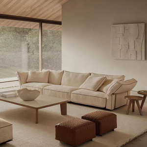 2025 Ý Sang Trọng Flexform Thiết Kế Hàng Thẳng Camelo Cắt Sofa Thiết Lập Ánh Sáng Da Vải Cho Phòng Khách Giường - Product Image 1