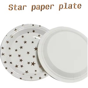 Piatto di Carta Biodegradabile Personalizzato con Stampa a Caldo a Stella Rosso Rosato, Tema Twinkle Little Star, per Feste e Cena, Articolo per <span class=keywords><strong>la</strong></span> Tavola - Product Image 5