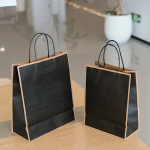 Bolsas <span class=keywords><strong>de</strong></span> Papel Kraft para Llevar Comida, con Logotipo Personalizado, al por Mayor, para Regalos, con Asas <span class=keywords><strong>de</strong></span> Cuerda Trenzada - Product Image 3