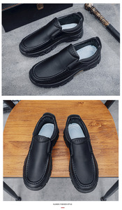 Chaussures de marche pour hommes en cuir PU, semelle extérieure légère antidérapante, style <span class=keywords><strong>mocassins</strong></span> à enfiler - Product Image 5