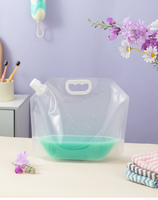 Sac d'emballage portable à bec verseur de grand diamètre pour liquide de lavage avec poignée