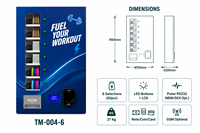 Máquina Expendedora para Gimnasio, 6 Selecciones, Botón LED, Pantalla LCD, Pago, Compacta, Montaje en Pared, Dispensador de Barras de Proteína, Toallas Comprimidas y Diademas, 27 kg