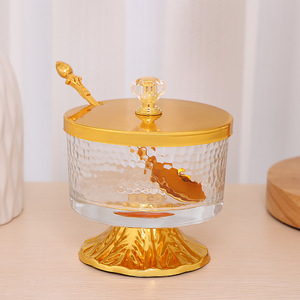 Pot à sucre en verre de luxe de style européen, décor réglable pour cuisine et salon, idéal pour le stockage du <span class=keywords><strong>sel</strong></span>, de la <span class=keywords><strong>sauce</strong></span> <span class=keywords><strong>soja</strong></span>, du vinaigre et des collations - Product Image 3